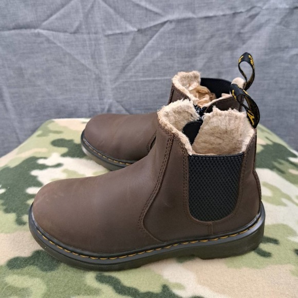 Dr. Martens Shoes - Dr Martens 2976 Leonore J Brown Leather Side ZIp Ankle Boots Size 5 Women